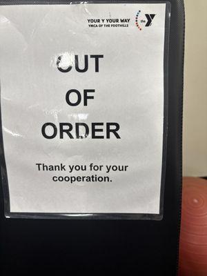 The leg extension machine Out of service for 3 weeks now