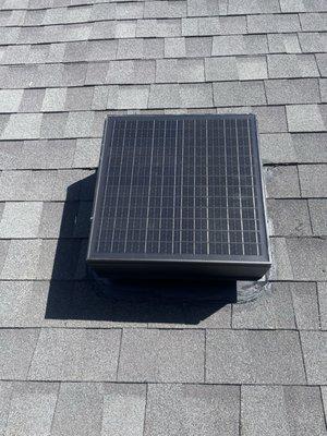 Solar fan for the attic