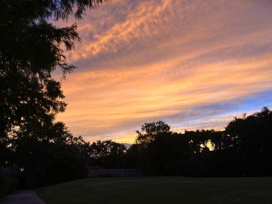 Sunset off golf course