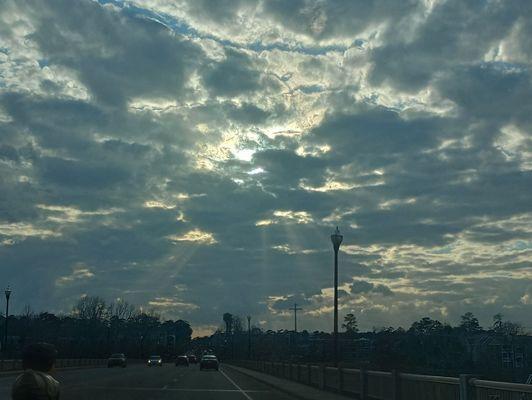 Beautiful sky and sun rays after the storm