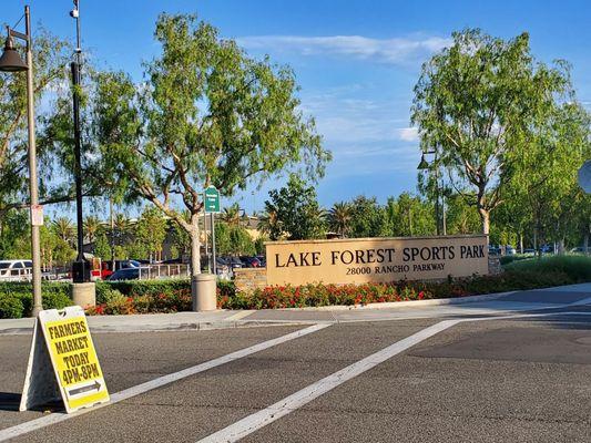 Farmers Market on Wednesdays, 4-8pm, at Lake Forest Sports Park