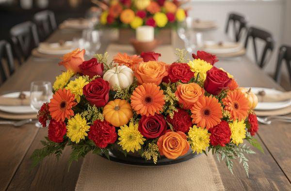 Elegant vase arrangement perfect for gifts, homes, and holidays. Same-day delivery. Use THANKS15 for 15% off all flowers this Thanksgiving.