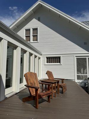 This side of the house sits in the sun all afternoon and was beaten up-- looks great now (I need to put one last piece of siding on).