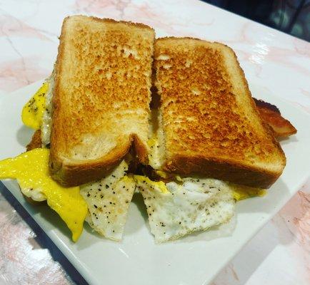 Bacon and egg sandwich