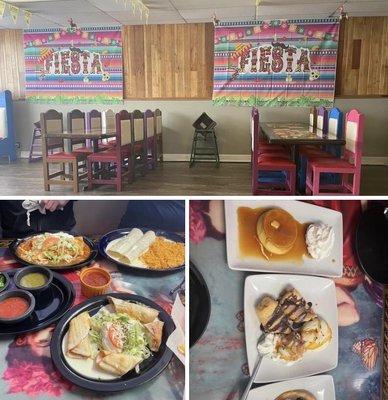 Seating and menu items