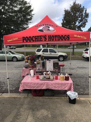All Beef Hotdogs, Spicy Hotdogs, Carolina B.B.Q,, Fried Fish, Nachos and Drinks