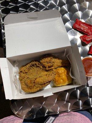2 piece chicken and a biscuit