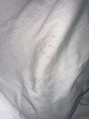 stained sheets.