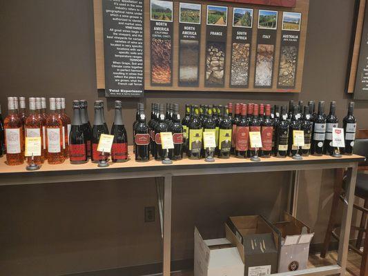 Wines that we tried, available for purchase