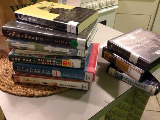 Over did it at the library.