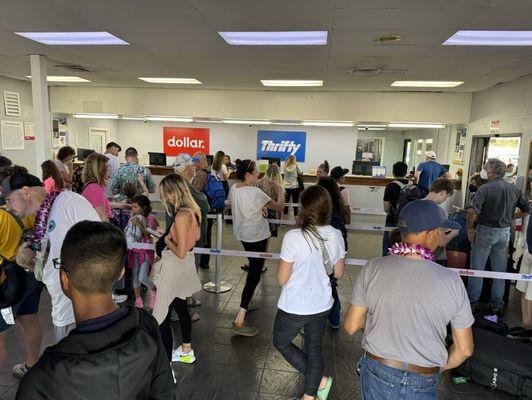 Expect a two hour wait to see an agent