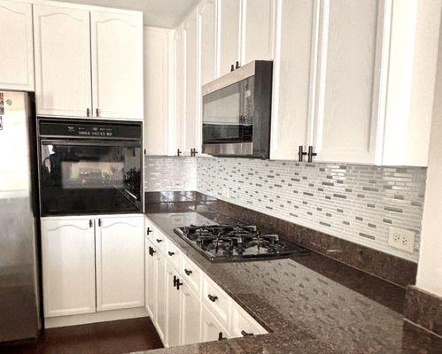 Newly installed kitchen backsplash