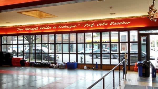 Custom installed vinyl at Bronx Martial Arts.