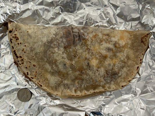 Baleada. Quarter for scale.