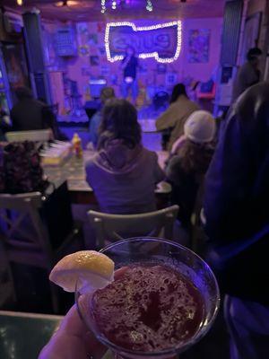 House cocktail and live music