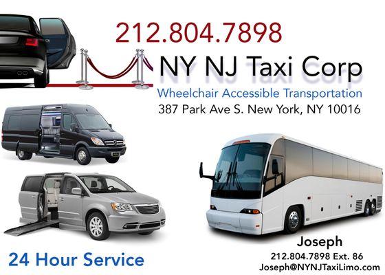 NY NJ Taxi Limo Wheelchair Accessible Transportation 24 hours 247