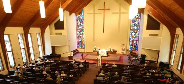 Inside the main sanctuary