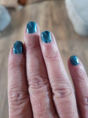 Cuticles not pushed back no shaping beauty College students do better. Very sad