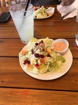 My salad. (I forgot to take a picture of my Salmon )