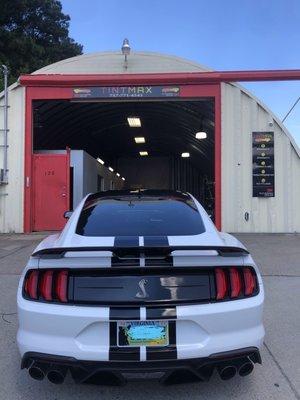 2020 Ford Mustang wrapped in 35% Ceramic IR for ultra-heat protection!