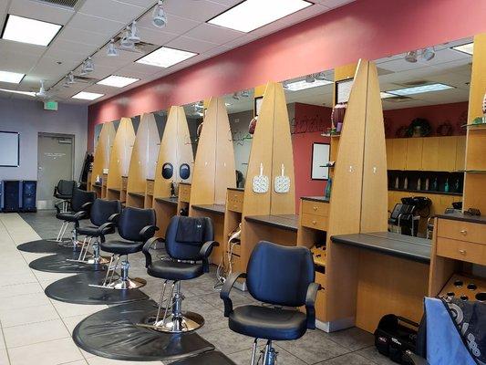 Inside salon, view of the chairs