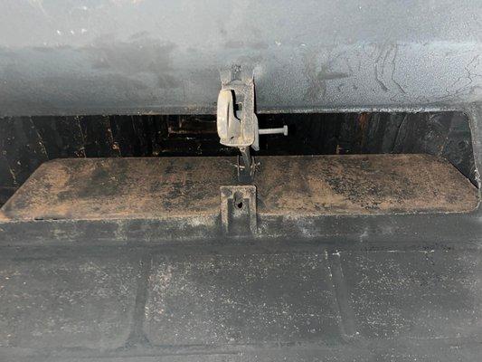 Open Fireplace with damper after our cleaning service.