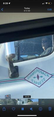 A screenshot from the video I took of the driver. Cheers