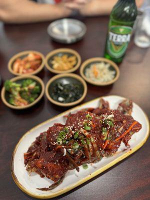 Spicy raw marinated crab