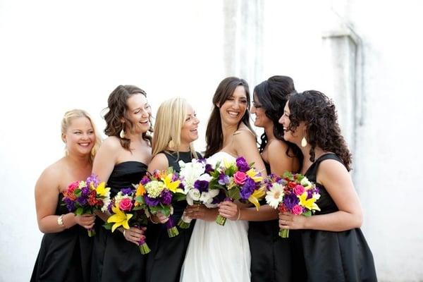 Lovely bride and her bridesmaids!