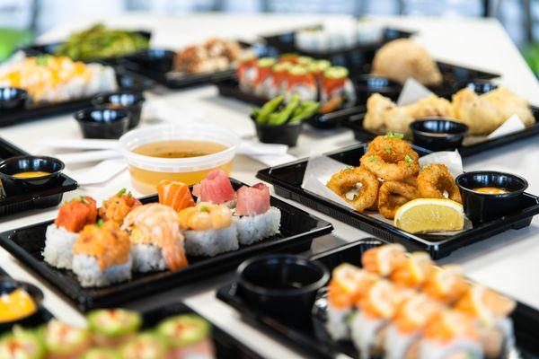 Takeout concept of sushi restaurant