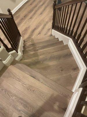 Waterproof laminate flooring.