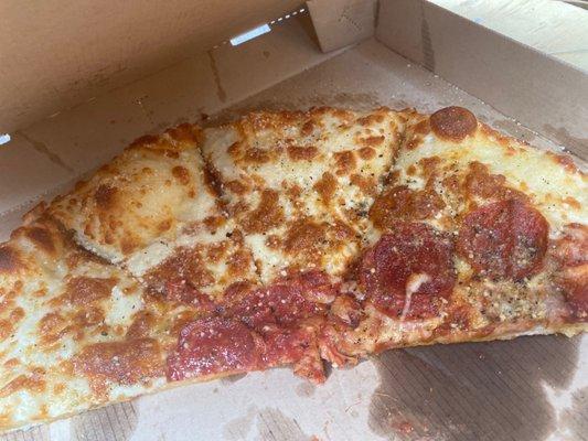 They put no pepperoni on one side of the pizza I waited an hour for.