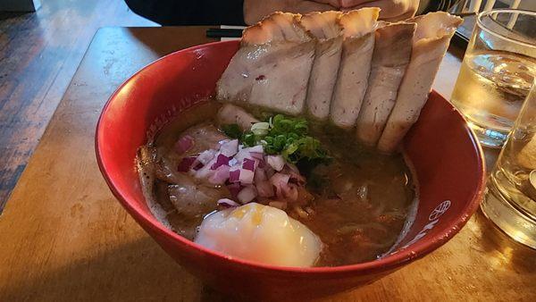 Chicken Paitan Ramen w/extra egg and extra chashu ($25, 7/20/25)