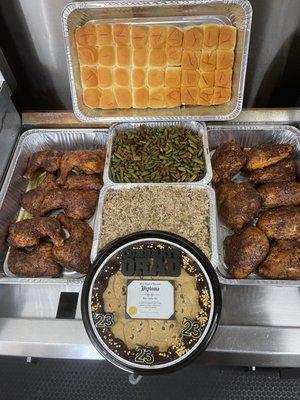 Short notice catering order. Called in at 1:00 pm. Picked up at 4:00 pm.