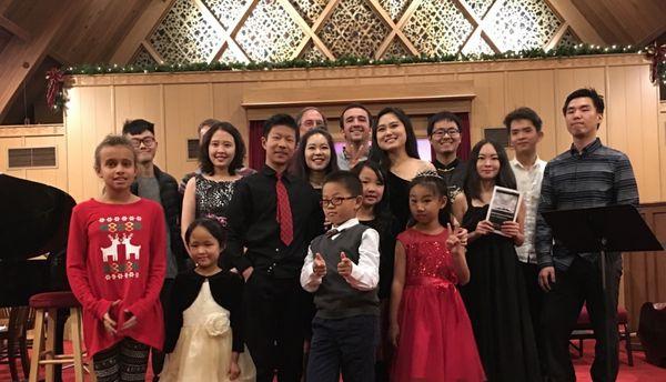 Dr. Feifei Jiang And Our Music Students in the Music Concert.