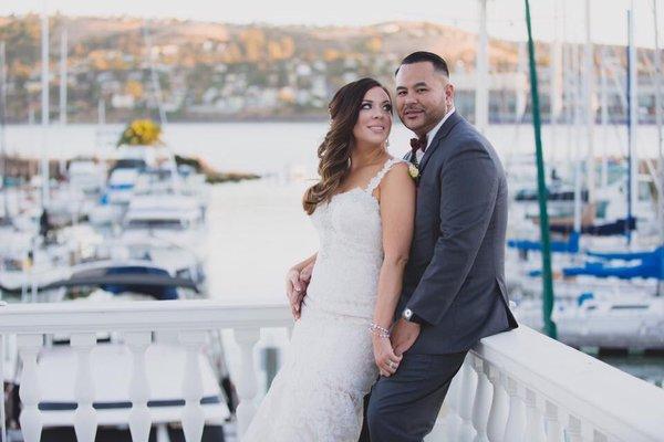 Bride and Groom at The Lighthouse at the Glen Cove Marina in Vallejo, CA