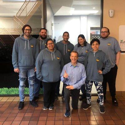 Our Pet Care Technicians with our owner Dr. Bill Bush & General Manager Tom Donovan