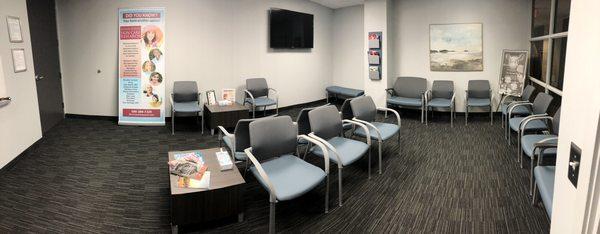 Waiting room at the new office!