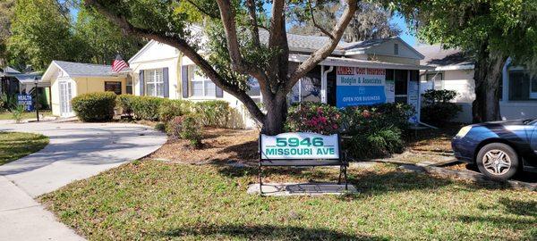 Our office at the corner of Madison St and Missouri Ave in New Port Richey.