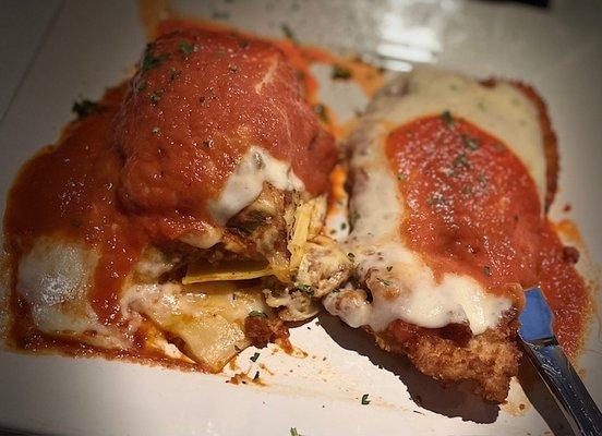 Lasagna and Chicken Parmigiana.
