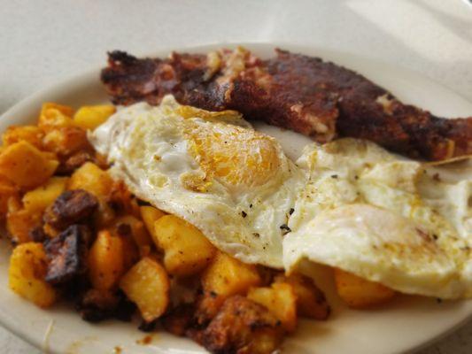 #6 canned hash, home fries, toast (4 kinds) and eggs (your style)