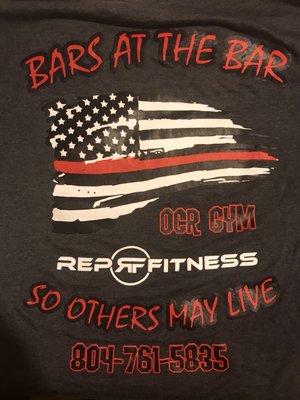 Thin red line t shirt. $25