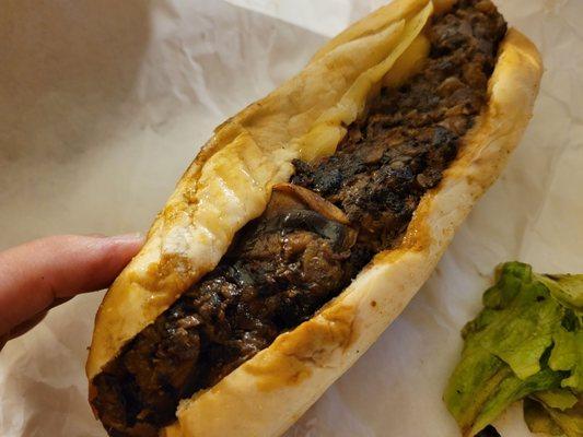 Philly Cheese Steak sandwich, lettuce removed