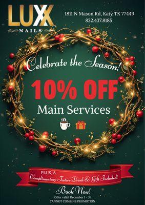 10% OFF for Main Services
