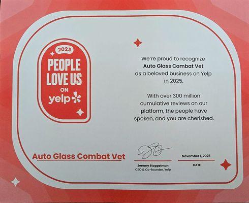 Auto Glass Combat Vet & Auto Glass Davis