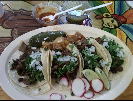 Carna asada tacos