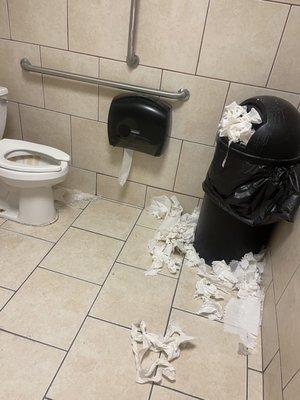 Bathroom trash can the other bathroom was broken