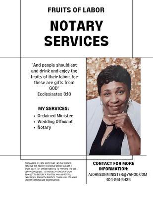 Fruits of Labor Notary & Wedding Officiant Services