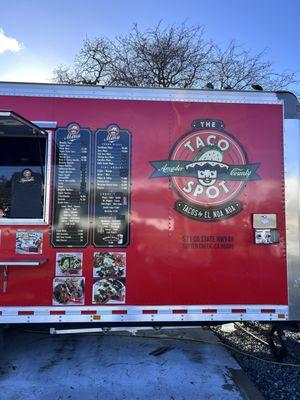 Food truck's menu
