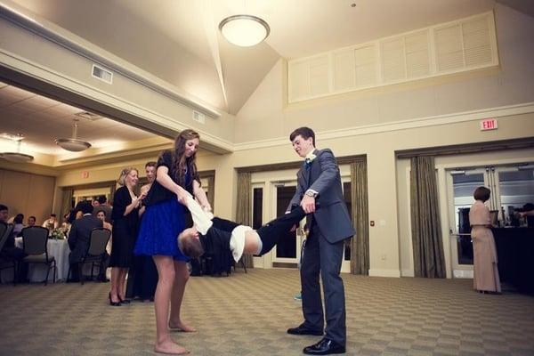 The DJ (or band) and dance floor will take up one room. Photo Credit: http://leahandmark.com/